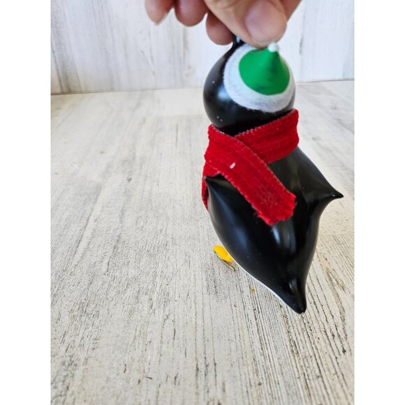 vintage Decarlini Penguin Italian glass ornament AS IS skating skater Xmas tree - Picture 4 of 8